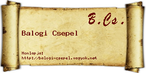 Balogi Csepel névjegykártya